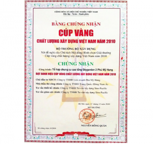 THE TOP AWARD IN VIETNAM CONSTRUCTION INDUSTRY IN 2010
